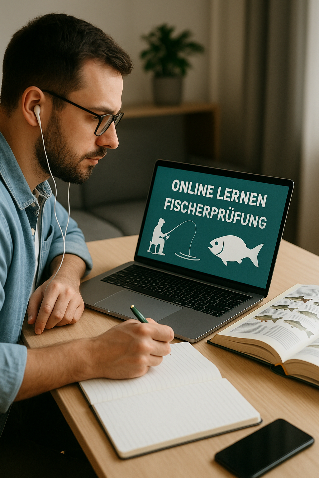 Online lernen für die Fischerprüfung in Hessen.