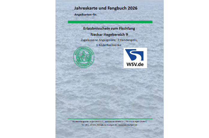 Jahreskarte Neckar Hegebereich 9 2026.