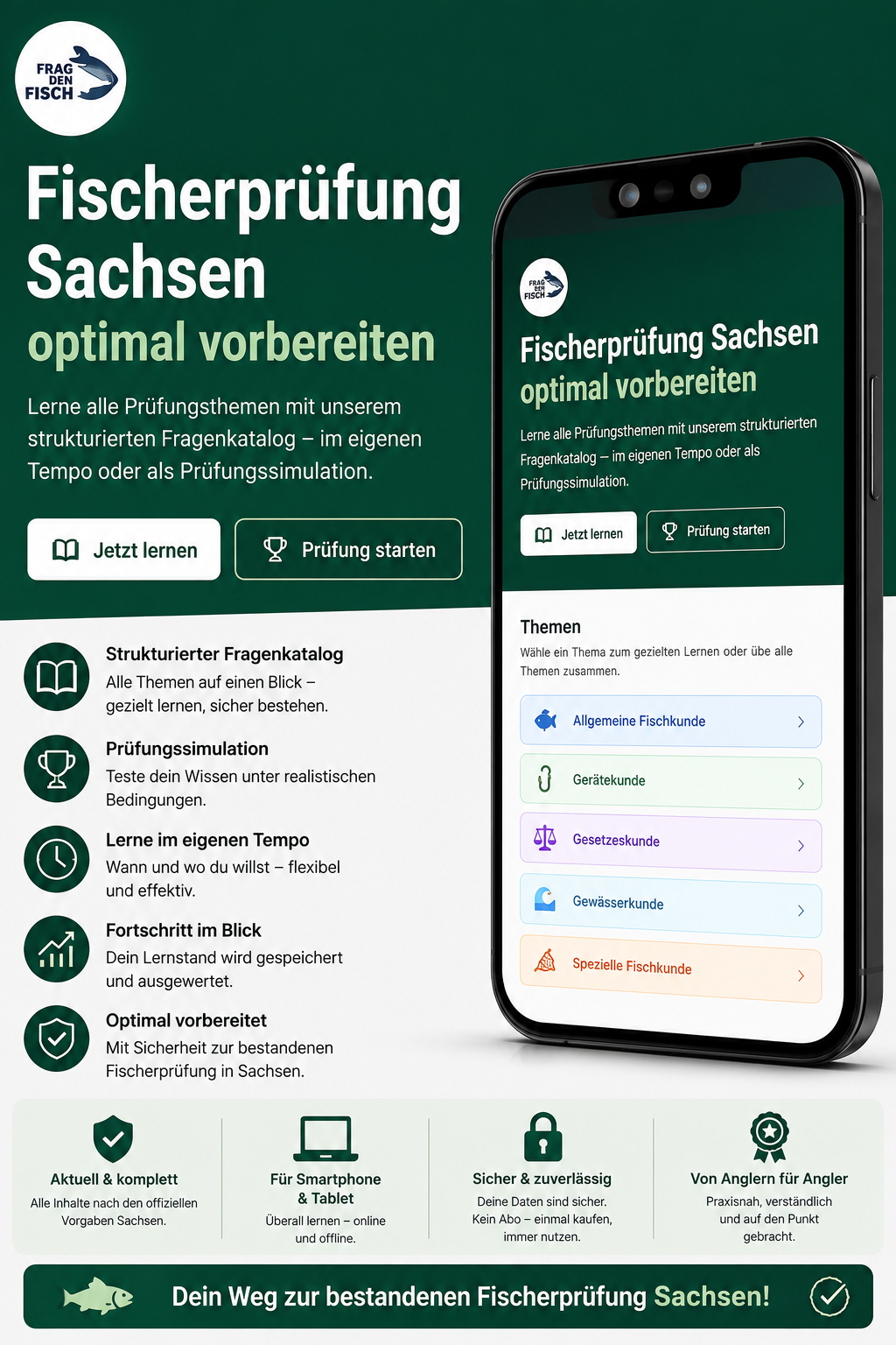 Die offiziellen Prüfungsfragen Sachsen– einfach und flexibel lernen