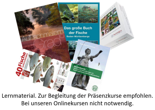 Tiefstpreis. Vollständiger Online-Kurs für Fischereischein-Prüfungen in Baden-Württemberg. Praxistag wählbar