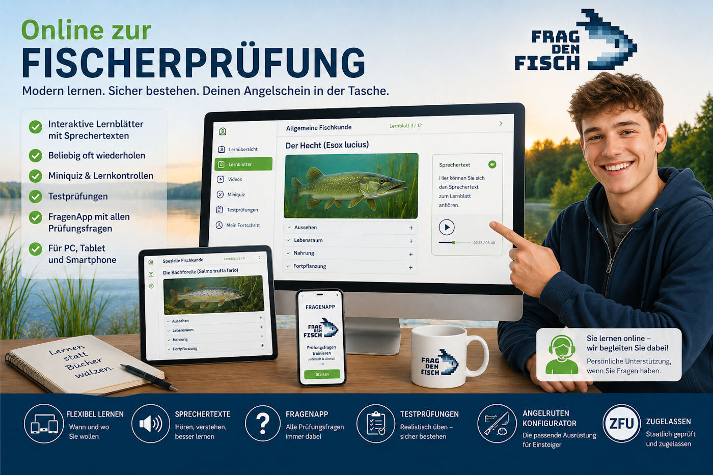 Onlinekurs Baden-Württemberg testen oder für Präsenzkurse anderer Anbieter als Lernmaterial