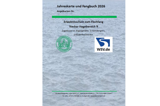 Jahreskarte Neckar Hegebereich 9  2026.